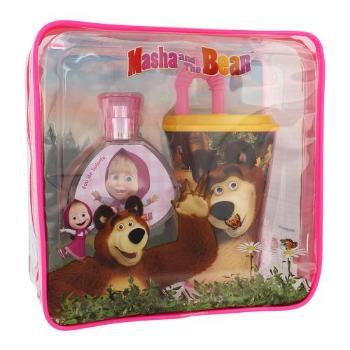 Disney Masha and The Bear zestaw Edt 50 ml + Kubek do picia ze słomką + Kosmetyczka dla dzieci