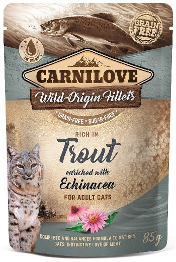 CARNILOVE Cat Pouch Trout &amp; Echinacea 85g pstrąg i jeżówka