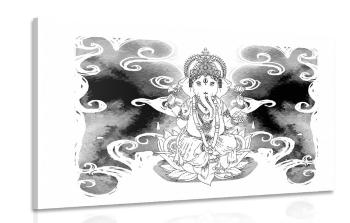 Obraz hinduistyczny Genesa  w czarnobiałym kolorze - 120x80
