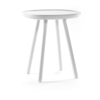 Biały stolik z litego drewna EMKO Naïve, ø 45 cm