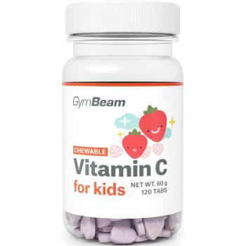 GymBeam Vitamin C for Kids tabletki na wsparcie układu odpornościowego smak Strawberry 120 tabletek