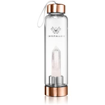 Crystallove Bottle Clear Quartz Rose Gold butelka na wodę 550 ml