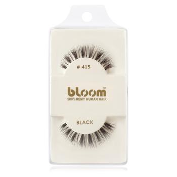 Bloom Natural naklejane sztuczne rzęsy z naturalnych włosów No. 415 (Black) 1 cm