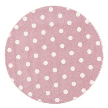LIVONE Dywanik dziecięcy Kids love Rugs CIRCLE, różowy/biały 160 cm okrągły