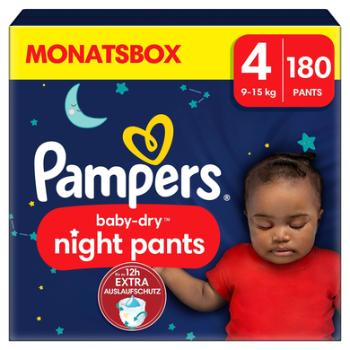 Pampers Baby-Dry Pants Night , rozmiar 4 Maxi, 9-15 kg, opakowanie miesięczne (1 x 180 pieluch)