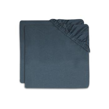 jollein Fitted Sheet Cradle Jersey 40/50x80/90cm Pack of 2 Jeans Blue