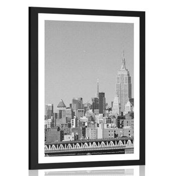 Plakat z passe-partout magiczny Nowy Jork w czerni i bieli - 60x90 black