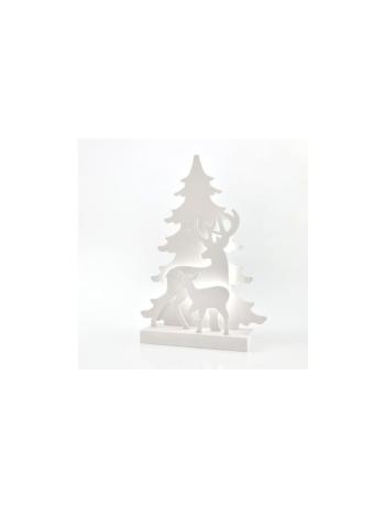 Eurolampa Dekoracja stołu z drzewkiem i jeleniem, 11 diod LED, zasilana bateriami, 29 x 8 x 40,5 cm, 1 szt.