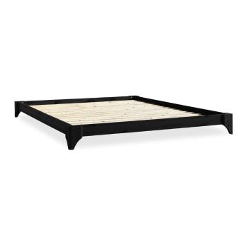 Czarne łóżko z drewna sosnowego Karup Design Elan, 160x200 cm
