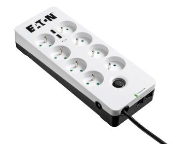 Eaton Protection Box 8 Tel@USB FR, ochrona przeciwprzepięciowa, 8 gniazd, 2x ładowarka USB, 1m