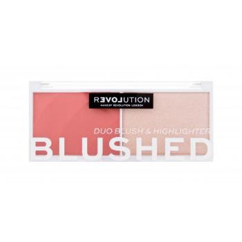 Revolution Relove Colour Play Blushed Duo Blush & Highlighter 5,8 g paletka do konturowania dla kobiet Cute
