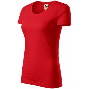 T-shirt damski z bawełny organicznej, czerwony, XS