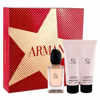 Giorgio Armani Sì zestaw Edp 50ml + 75ml Body lotion + 75ml Shower gel dla kobiet Uszkodzone pudełko
