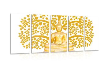 5-częściowy obraz Budda z drzewem życia