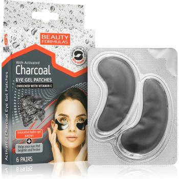 Beauty Formulas Charcoal maska hydrożel wokół oczu z aktywnym węglem 6 szt.