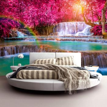 Tapeta samoprzylepna kaskadowe wodospady - Różowe kaskady - 392x280