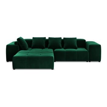 Zielona aksamitna sofa narożna (zmienna) Rome Velvet - Cosmopolitan Design
