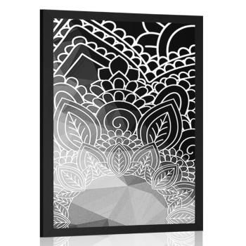 Plakat elementy mandali w czerni i bieli - 40x60 black