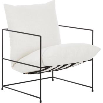 Biały fotel z metalową ramą Wayne - Westwing Collection