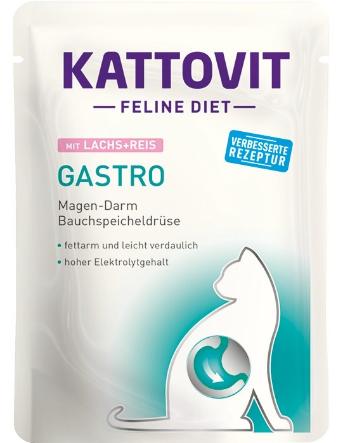 KATTOVIT Feline Diet Gastro Łosoś z ryżem 85 g