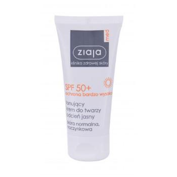 Ziaja Med Protective Tinted SPF50+ 50 ml preparat do opalania twarzy dla kobiet Light