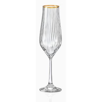 Zestaw 6 kieliszków do szampana Crystalex Golden Celebration, 170 ml