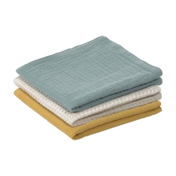 Zestaw 3 ręczników dziecięcych z bawełny organicznej Kave Home Lihuen, 27x27 cm
