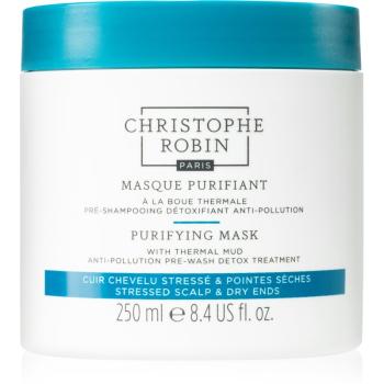 Christophe Robin Purifying Mask with Thermal Mud maseczka oczyszczająca do włosów narażonych na zanieczyszczenie powietrza 250 ml