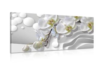 Obraz orchidea na abstrakcyjnym tle - 120x60