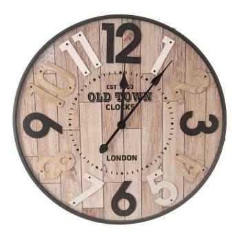Zegar ścienny Old Town - jasnobrazowy - Rozmiar 62 x 62 x 5 cm