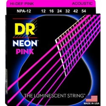 Dr Npa 12-54 Neon Pink Struny Gitara Akustyczna
