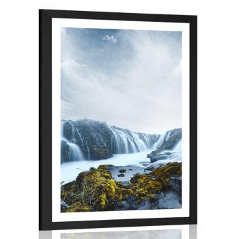 Plakat z passe-partout wzniosłe wodospady - 20x30 black