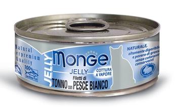 MONGE Jelly karma dla kota z tuńczkiem i białą rybą 80 g
