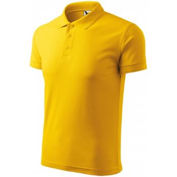 Męska luźna koszulka polo, żółty, 4XL