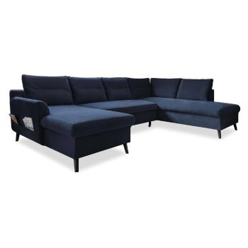 Ciemnoniebieska rozkładana sofa w kształcie litery "U" Miuform Stylish Stan, prawostronna