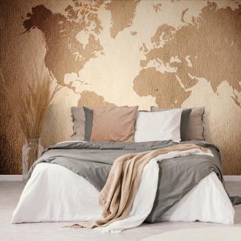 Samoprzylepna tapeta z mapą świata w stylu vintage - 375x250