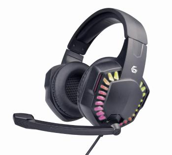 GEMBIRD zestaw słuchawkowy z mikrofonem GHS-06, gamingowy, czarny z podświetleniem LED RGB