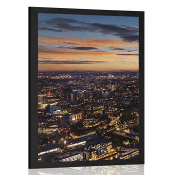 Plakat widok z lotu ptaka na Londyn - 60x90 black