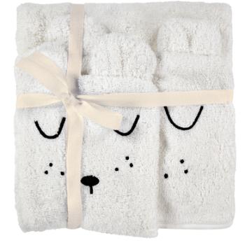 Alvi ® Ręcznik kąpielowy i myjka, biały