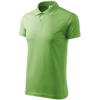 Prosta koszulka polo męska, zielony groszek, XL