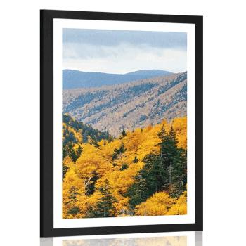 Plakat z passe-partout widok na majestatyczne góry - 40x60 white
