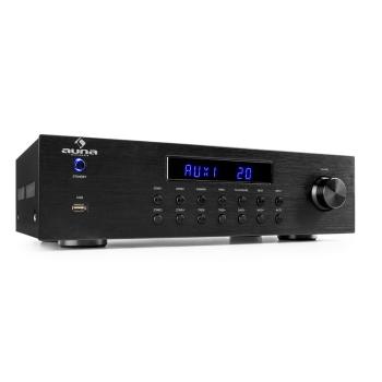 Auna AV2-CD850BT, wzmaczniacz stereo, 4-strefowy, 5 x 80 W RMS, Bluetooth, USB, kolor czarny