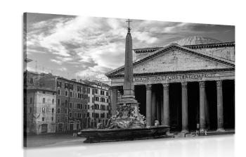 Obraz bazylika rzymska w wersji czarno-białej - 120x80