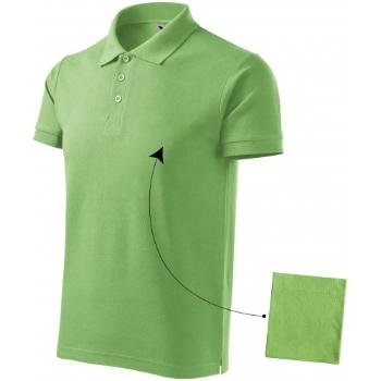 Elegancka męska koszulka polo, zielony groszek, S