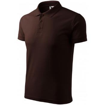 Męska luźna koszulka polo, Kawa, XL