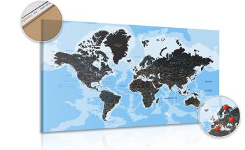 Obraz na korku współczesna mapa świata - 90x60  wooden