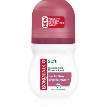 Borotalco Soft Talc & Pink Flower dezodorant roll - on bez alkoholu 50 ml