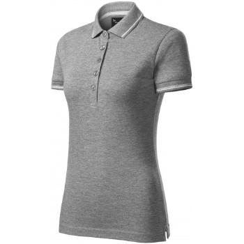 Damska koszulka polo z krótkim rękawem, ciemnoszary marmur, XL
