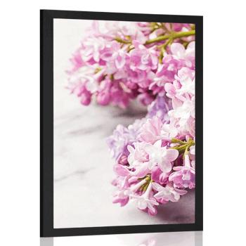 Plakat lilia na marmurze - 20x30 black