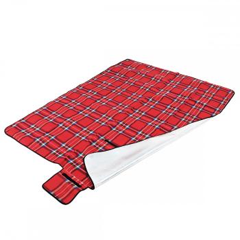 Koc piknikowy 130x150 cm, w kratkę - czerwony